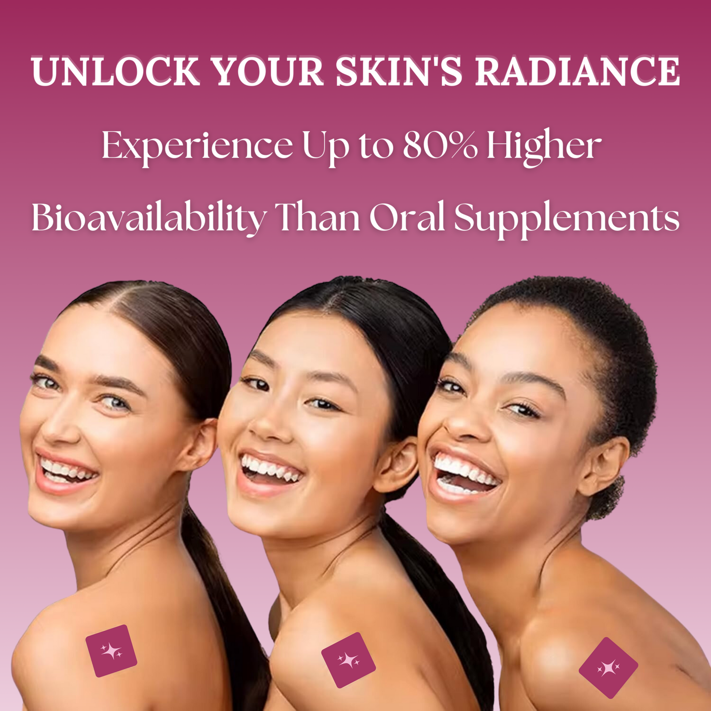 Collagen Patches For Adults, Marine Collagen Types 1,2 & 5 For Skin Glow, Joint Support, & Healthy Hair (30 Patches)