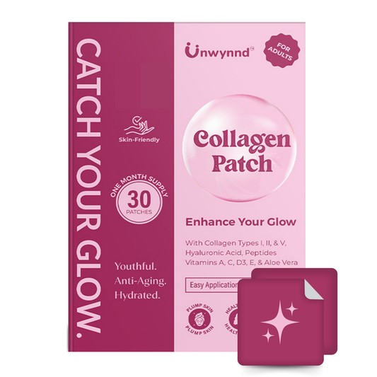 Collagen Patches For Adults, Marine Collagen Types 1,2 & 5 For Skin Glow, Joint Support, & Healthy Hair (30 Patches)