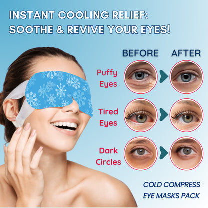 Self-Cooling Eye Mask, Cold Compress Gel Mask For Puffy & Tired Eyes, Pack of 5 (Menthol Freshness)