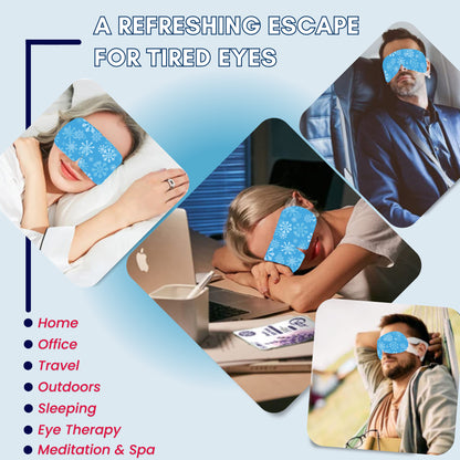 Self-Cooling Eye Mask, Cold Compress Gel Mask For Puffy & Tired Eyes, Pack of 5 (Menthol Freshness)