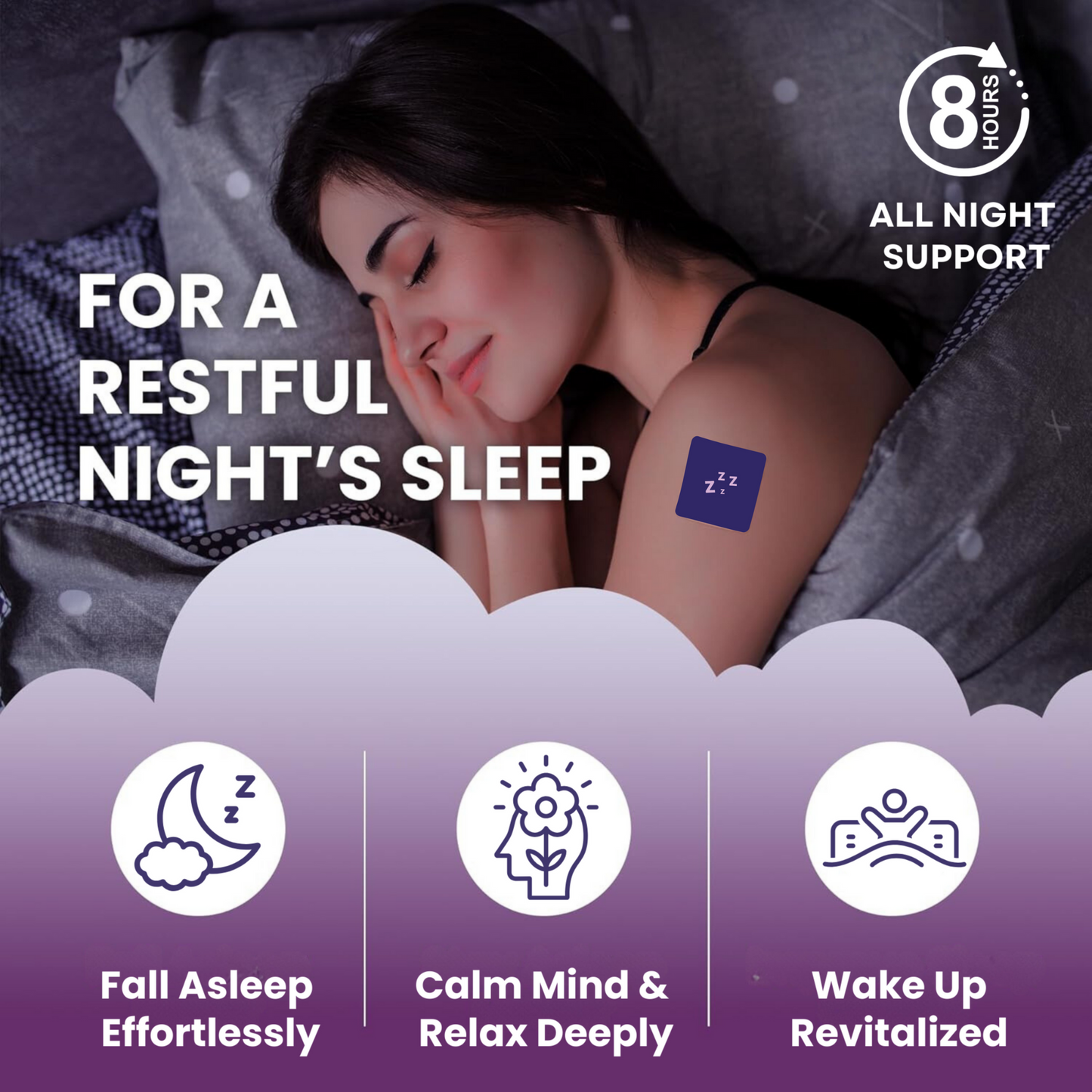 Sleep Patches For Adults, Plant-Based Melatonin 5mg For Deep Sleep & Stress Relief, 8-Hour Sleep Aid (30 Patches)